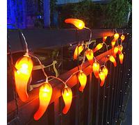 Red Chili String Light 3M 20 LED Pepe Cactus Aragosta Luci Fate USB Alimentate con telecomando per camera da letto, matrimoni, feste, Natale, festival, 8 modalità, peperoncino)