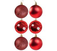 Red Christmas Balls - Red Shatterproof Ornaments, Christmas Balls 6pcs Set, 3.15in Shatterproof Hanging Ornaments | Foam Globe Decorations for Tree, Wedding, Party, Yard, Garden, Indoor, Front Door, H