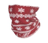 Red Christmas Knit with Snowflakes And Reindeer Uomo Donna Sciarpa al Collo Multiuso Passamontagna Elegante Fascia per Capelli per Bambini Adulto attività