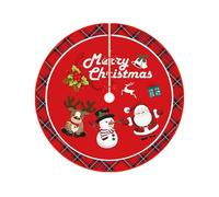 Red Christmas Tree Skirt - Festive Tree Base Cover for Holiday Decoration, Soft Christmas Trees Rug for Home Bedroom Living Room or Apartment, Winter Accent for New Year Celebration 35.4inch