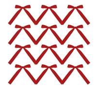 Red Christmas Wreath Bows, Outdoor Christmas Bows, 12 x Velvet Ribbon Christmas Tree Bows, Portable Velvet Christmas Tree Bows For Tree, Bows For Wreaths, Red Bows For Outside Decorating