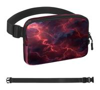 Red Cloud Lightning Marsupio per donne e uomini, borsa a tracolla con tasche con cerniera, marsupio impermeabile con cinturino regolabile per allenamento, corsa, viaggi, escursionismo, multicolore,