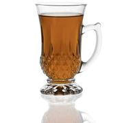 Red Co. 6-Pack Classic Clear Cut Glass 4.5 Oz Footed Turkish Tea Cups