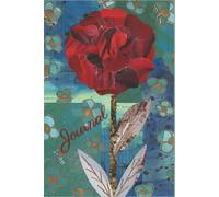 Red Collage Flower Journal - 6 x 9 Lined Notebook: Hardcover 120 Pages | Digitized Handmade Collage Art Cover for Writing, Notes, Gratitude, and Daily Journaling