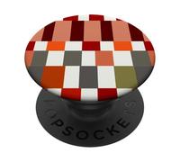 Red Color Block Checkered Checker Abstract Checkerboard PopSockets PopGrip Adesivo