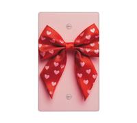 Red Coquette Bow con cuori rosa modello singolo Toggle Blank Wall Plate Light Switch Cover decorativo 1 banda per cucina camera bagno Dimensioni 11,4 x 7 cm