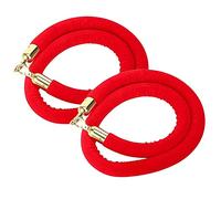 Red Cord for Ball Crown Top Style Barriers Post,2 Pack Velvet Stanchion Rope, Crowd Queue Line Safe Control, Round Velour with Gold Hook(305cm/10ft)