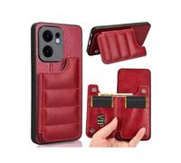 (Red) Cow Pattern Sewing Card Bag Phone Case For OPPO Reno13 F 4G / 5G