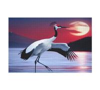 Red-crowned Crane Puzzle Per Adulti 1000 Pezzi Difficile Puzzles in Legno Impegnativo Gioco Preciso A Incastro Gioco Educativo Sfida Giocattolo （75×50cm）