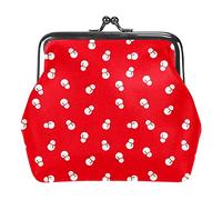 Red Cute Christmas Snowman Pattern Portamonete Portafogli Vintage Pouch Borse per regalo