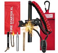RED DAMORE - Fire Starter Kit XL Ferro Rod Fire Steel Fire Striker Camping Scout 18.000 Attacchi