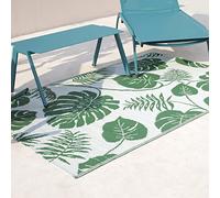 RED DECO AMAZONIE - Tappeto per esterni, 180 x 90 cm, colore: Verde/Bianco
