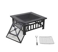 Red Deco Brasero - Barbecue esterno Fuji 3 in 1, per terrazza giardino, taglia unica, colore: Grigio