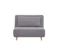 RED DECO Poltrona Convertibile Grigio, Letto Singolo Occasionale, Tessuto, Unica