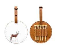 Red Deer Looking Back Brown Golf Tee Storage Bag - Facile da trasportare e più efficiente nel giocare a golf