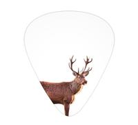 Red Deer looking back - Set di 12 plettri per chitarra, sottili, medi e spessi, adatti per chitarra, basso, chitarra elettrica e ukulele