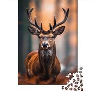 Red Deer Portrait 1000 Pezzi Cartolina Premium Pacchetto Puzzle Senior Jigsaw Entusiasti Difficile Sfidante Decorazione Murale Pacchetto Valore 52x38cm/1000pcs