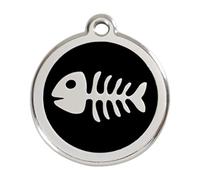 Red Dingo Fish scheletro smaltato Dog Tag