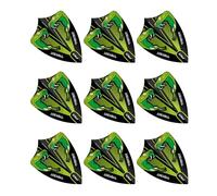 RED DRAGON Alette per freccette Hardcore Peter Wright Snakebite verde trasparente Freestyle - 3 set per confezione (9 alette per freccette in totale)