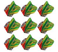 RED DRAGON Alette per freccette Yin Yang a doppia faccia Peter Wright Snakebite rosso e verde, 3 set per confezione (9 alette per freccette in totale)