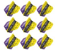 RED DRAGON Alette per freccette Yin Yang Double Sided Peter Wright Snakebite viola e giallo standard, 3 set per confezione (9 alette per freccette in totale)