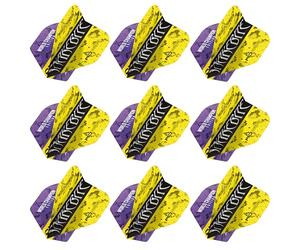 RED DRAGON Alette per freccette Yin Yang Double Sided Peter Wright Snakebite viola e giallo standard, 3 set per confezione (9 alette per freccette in totale)