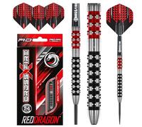 RED DRAGON Crossfire Set di Freccette in tungsteno Premium da 24 Grammi con Alette e steli