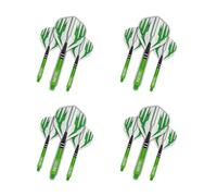 RED DRAGON Dart Flight And Stems Combo Verde - 4 Set di Voli Standard e 4 Set di Gambo per Gambo Nitrotech Medio