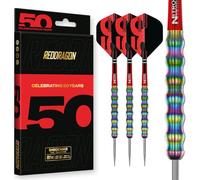 RED DRAGON Darts - Collezione Classici 50 Anni - Shockwaves 26g - 90% tungsteno - Set Professionale Freccette Acciaio - Include Flights e aste (shafts).
