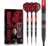RED DRAGON Darts - Giocatore Professionista - Jonny Clayton Hiraeth 22g - 90% Tungsteno Professionale Punta in Acciaio Set di Freccette con voli e aste per Freccette