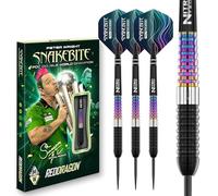 RED DRAGON Darts - Giocatore Professionista - Peter Wright Snakebite Corra 22g - 90% Tungsteno Professionale Punta in Acciaio Set di Freccette con voli e aste per Freccette