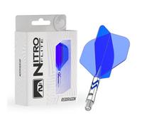 RED DRAGON Darts - Nitro Flite Integrato Sistema di Volo e Albero | Gerwyn Price 'Iceman' | No.2 Forma e Design - Nero e Argento Colore, Media Lunghezza