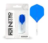 RED DRAGON Darts - Nitro Flite Integrato Sistema di Volo e Albero - No.2 Forma e Design - Bianca & Blu Colore, Media Lunghezza