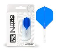 RED DRAGON Darts - Nitro Flite Integrato Sistema di Volo e Albero - No.2 Forma e Design - Bianca & Blu Colore, Lunghezza Intermedia