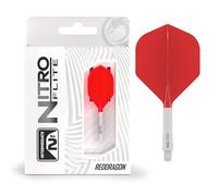 RED DRAGON Darts - Nitro Flite Integrato Sistema di Volo e Albero - No.2 Forma e Design - Bianco & Rosso Colore, Lunghezza Intermedia