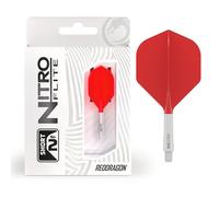 RED DRAGON Darts - Nitro Flite Integrato Sistema di Volo e Albero - No.2 Forma e Design - Bianco & Rosso Colore, Breve Lunghezza