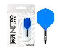 RED DRAGON Darts - Nitro Flite Integrato Sistema di Volo e Albero - No.2 Forma e Design - Nera & Blu Colore, Breve Lunghezza