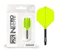 RED DRAGON Darts - Nitro Flite Integrato Sistema di Volo e Albero - No.2 Forma e Design - Nera & Gialla Colore, Media Lunghezza
