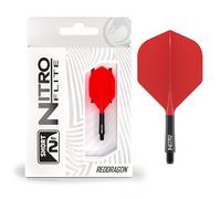 RED DRAGON Darts - Nitro Flite Integrato Sistema di Volo e Albero - No.2 Forma e Design - Nero & Rosso Colore, Breve Lunghezza
