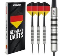 RED DRAGON Fly the Flag | Set di freccette con punta in acciaio Country Edition | Set di freccette da 24 g | alette hardcore da 100 micron | Germania | freccette e alberi in acciaio da 32 mm