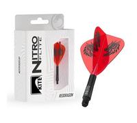 RED DRAGON Freccette - Nitro Flite Integrated Flight & Shaft System | Jonny Clayton 'The Ferret' | Forma e design aquilone - nero e arancione, lunghezza corta