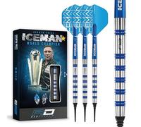 Red Dragon Gerwyn Price Iceman Challenger Set di freccette in tungsteno professionale da 18 grammi con alette e steli
