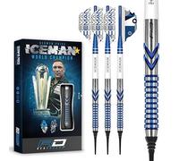 Red Dragon Gerwyn Price Iceman Contour 18 Gram Professional Tungsten Darts Set with Flights and Stems