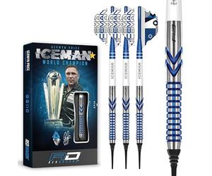 Red Dragon Gerwyn Price Iceman Contour 18 Gram Professional Tungsten Darts Set with Flights and Stems