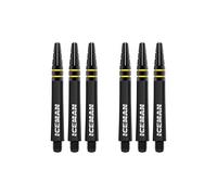 RED DRAGON Gerwyn Price Nitrotech - Aste per freccette intermedie nere e dorate, 2 set per confezione (6 aste in totale)