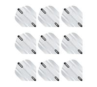 RED DRAGON Hardcore Ionic White Dart Flights - 3 Sets per Pack (9 Dart Flights in Total)