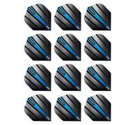 RED DRAGON Hardcore Radical Blue Flash Dart Flights - 4 Sets per Pack (12 Dart Flights in Total)