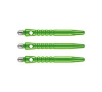 RED DRAGON Hip-Grip - Steli per freccette in alluminio, misura media, colore: verde, 2 set per confezione (6 steli in totale)