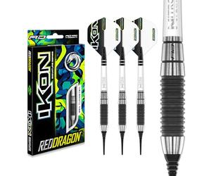 RED DRAGON Ikon 1.2 - Set di freccette professionali in tungsteno da 20 grammi softip con alette e steli