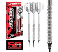 RED DRAGON Javelin Original - Set di freccette in tungsteno, 18 g, con alette e steli